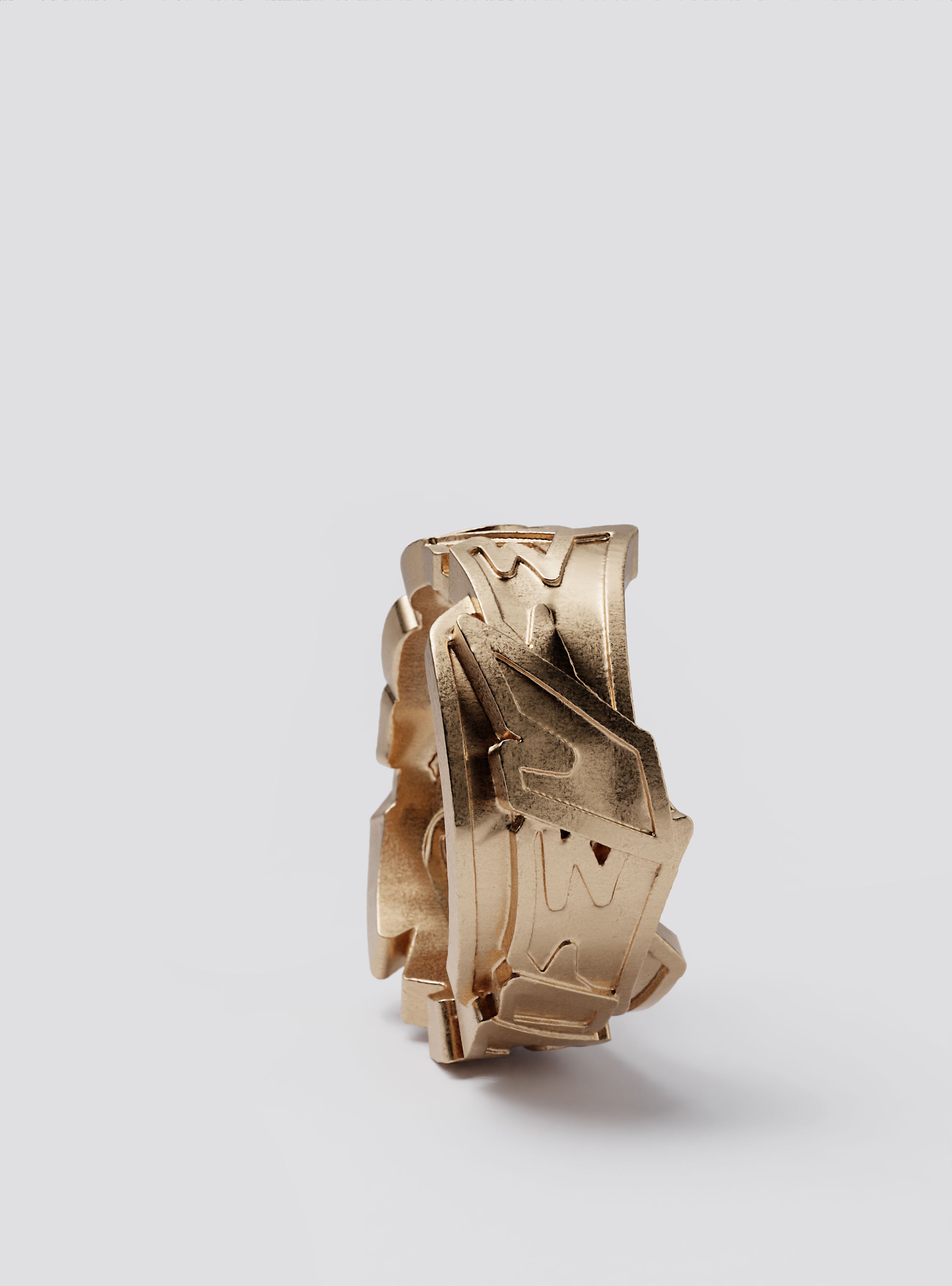 Cast Pieces gold Achieve wide ring, graffiti-inspired handcrafted jewelry by Castpieces