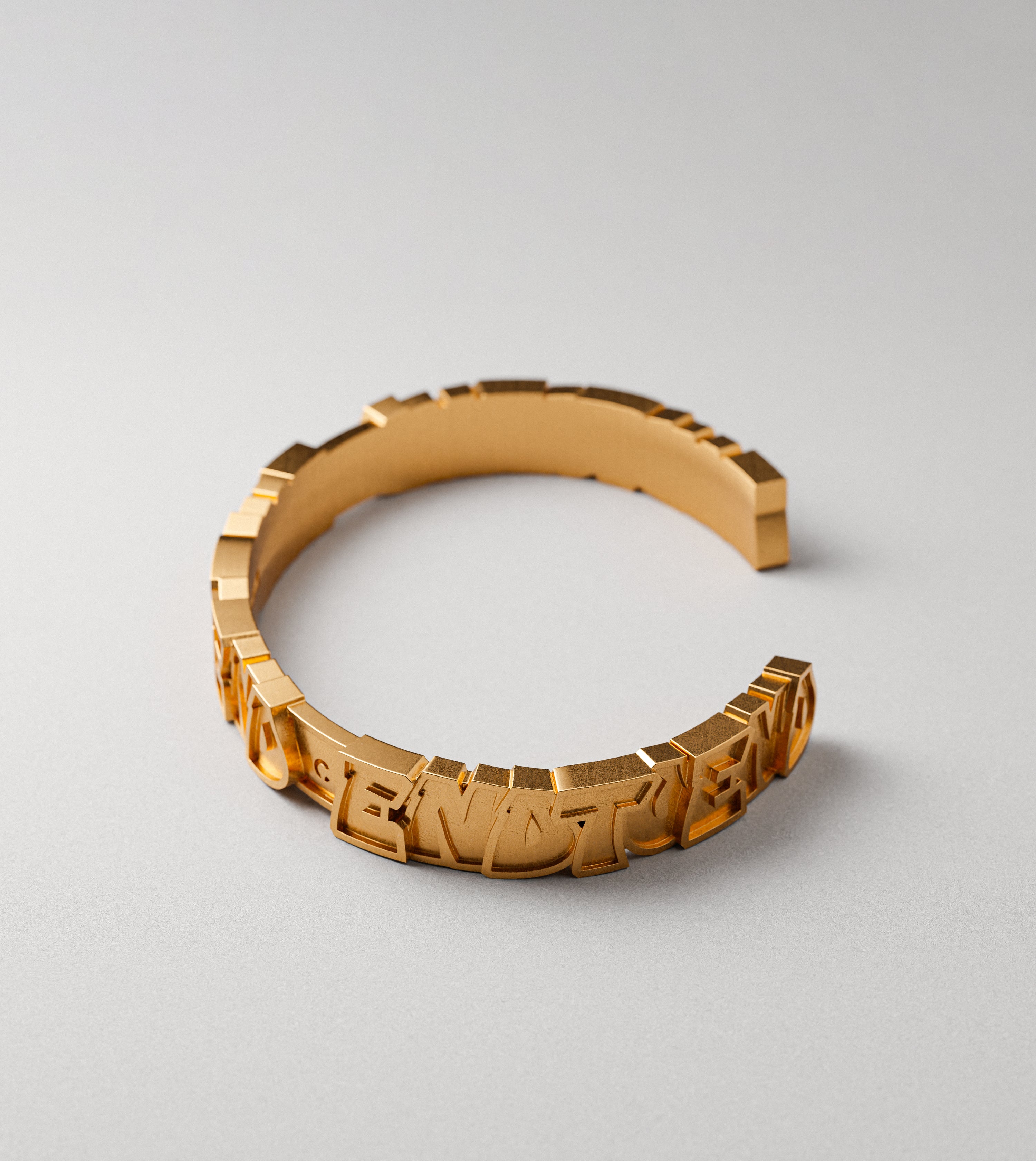 End to End gold bracelet by Cast Pieces Side View