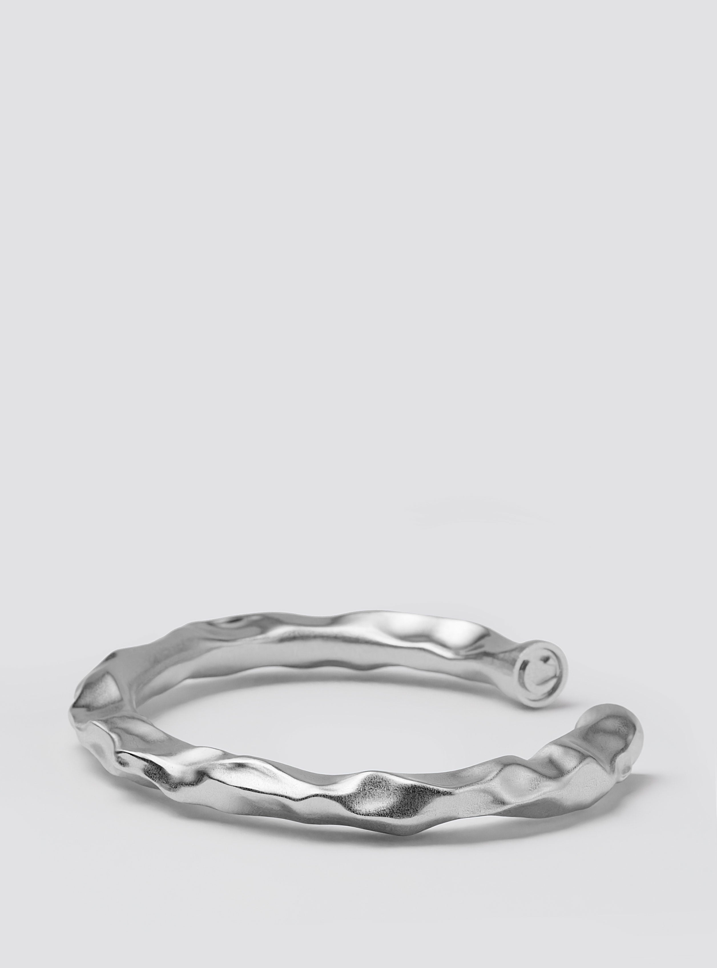 Castpieces Deflated Wide silver Cuff, chunky street urban style