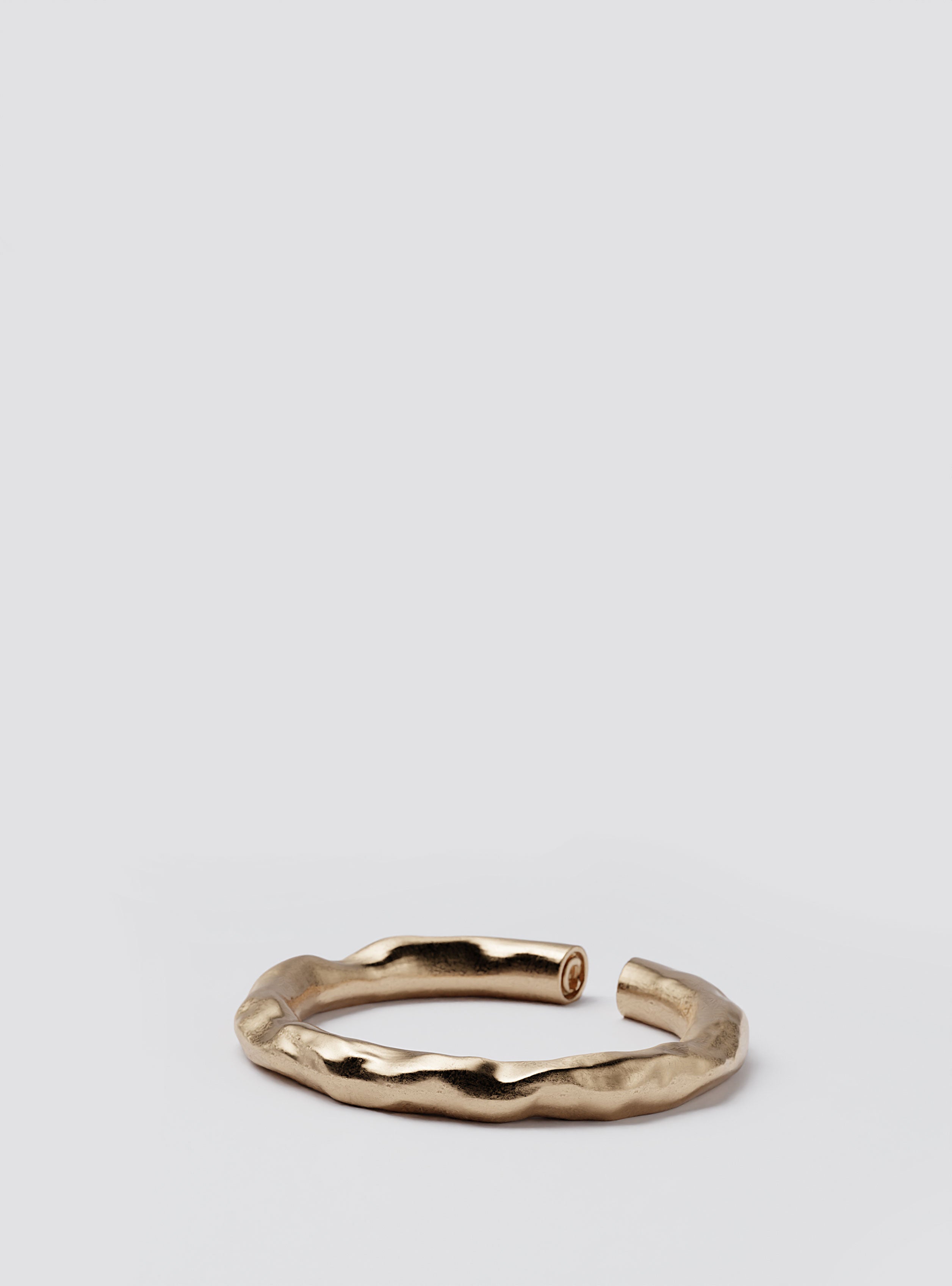 Castpieces Deflated Narrow Gold Ring, chunky street urban style