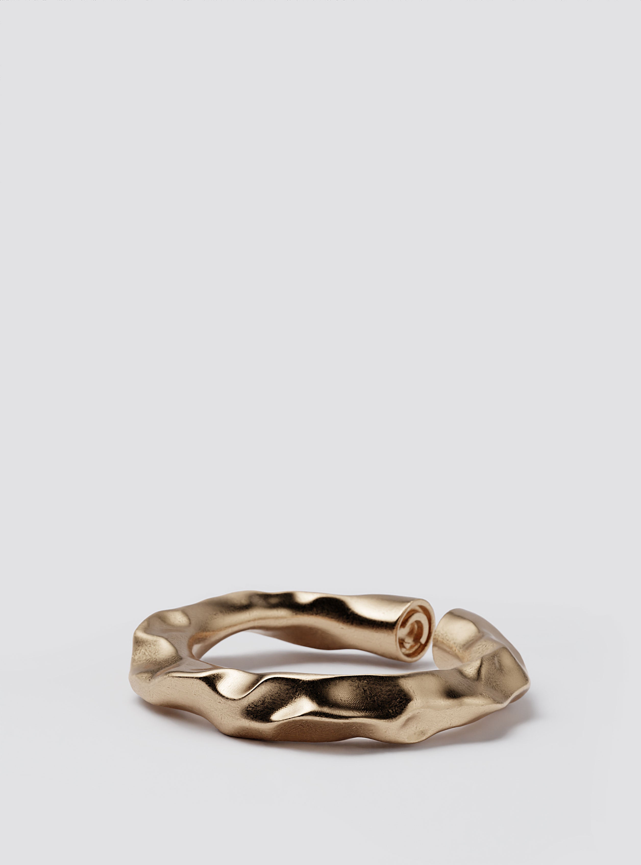 Cast Pieces gold Deflated Wide Ring, artistic aesthetic modern design by Castpieces