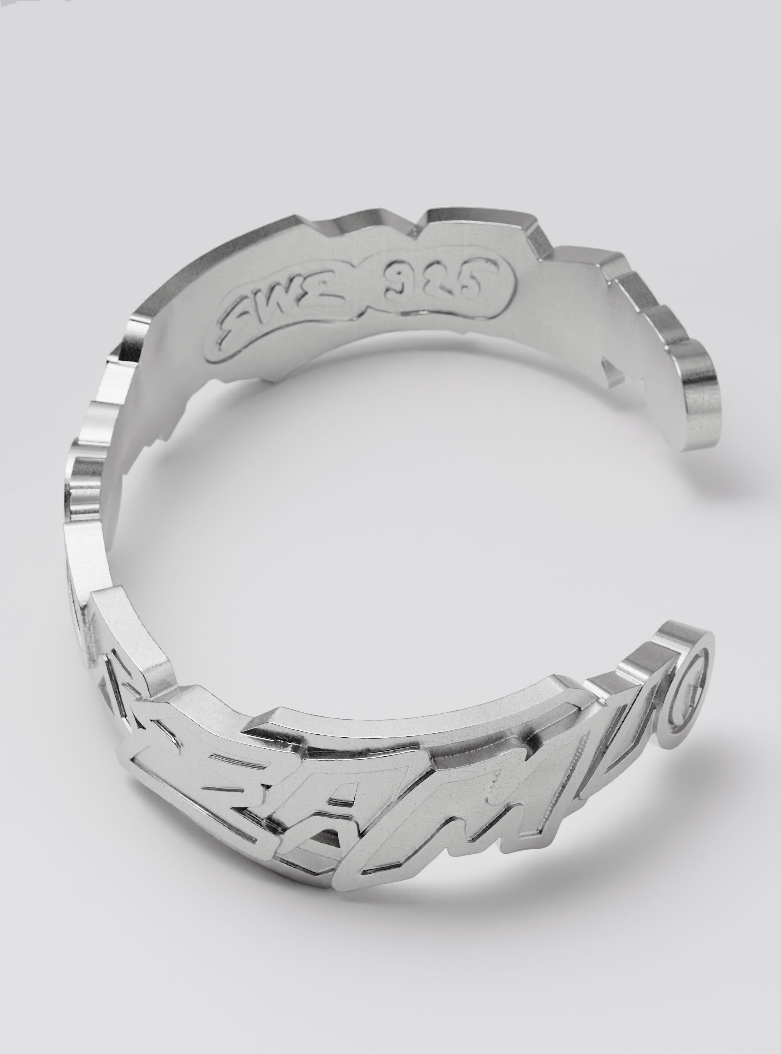 Cast Pieces silver Dream Wide Cuff Bracelet, edgy chunky street-inspired jewelry by Castpieces