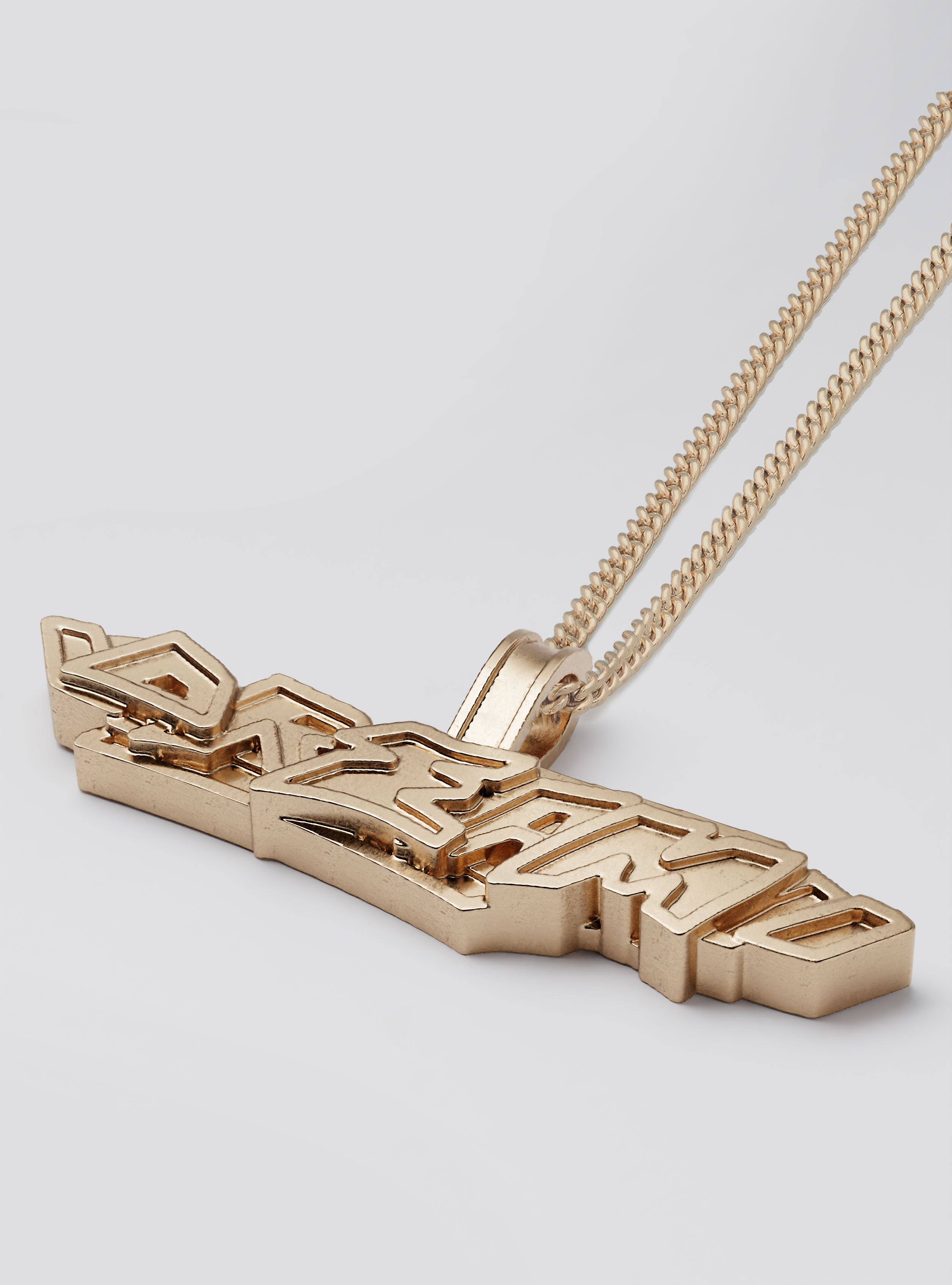 Cast Pieces gold Dream Pendant, unique contemporary graffiti-inspired jewelry by Castpieces