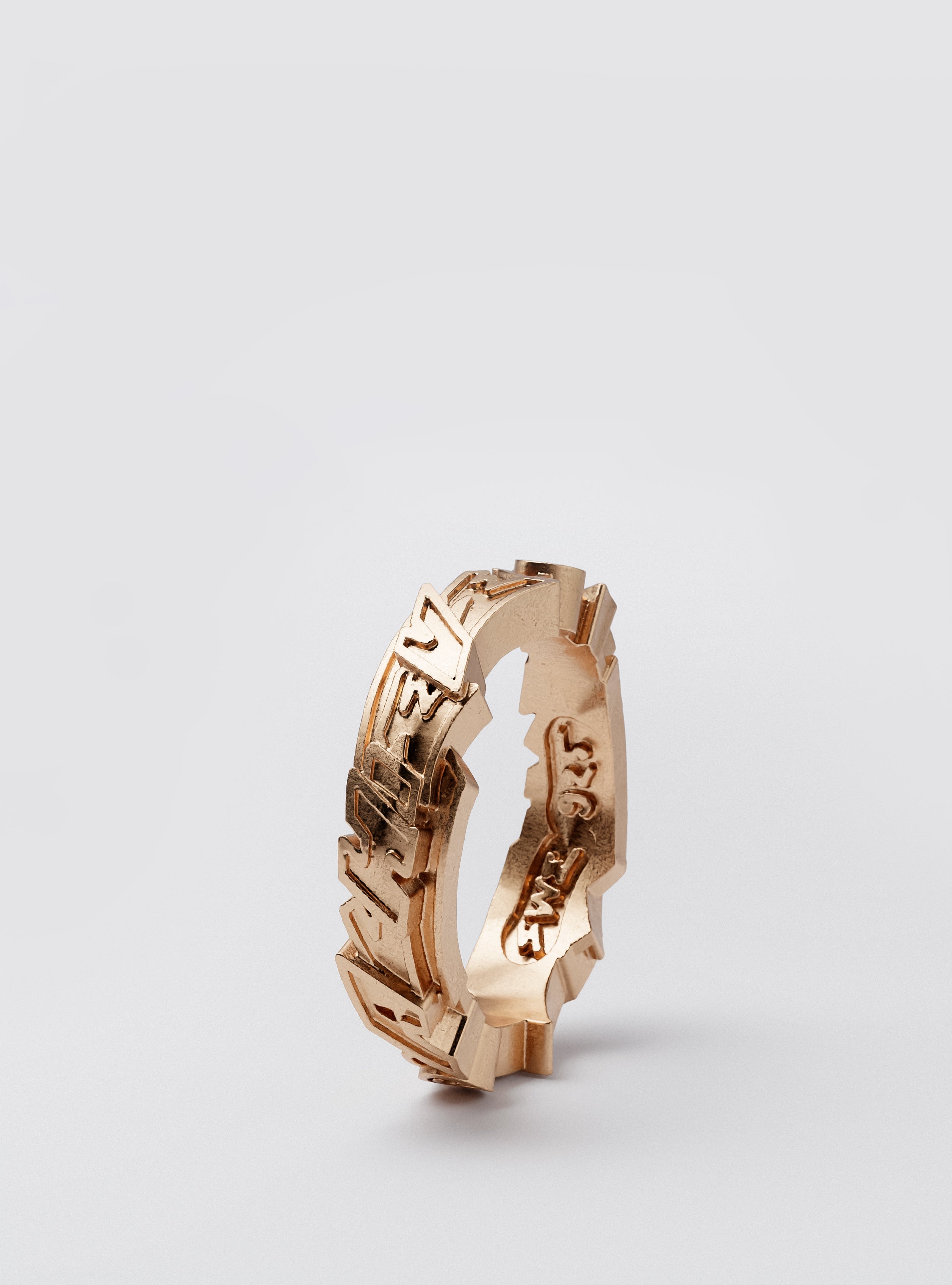 Cast Pieces gold Achieve narrow ring, graffiti-inspired handcrafted jewelry by Castpieces