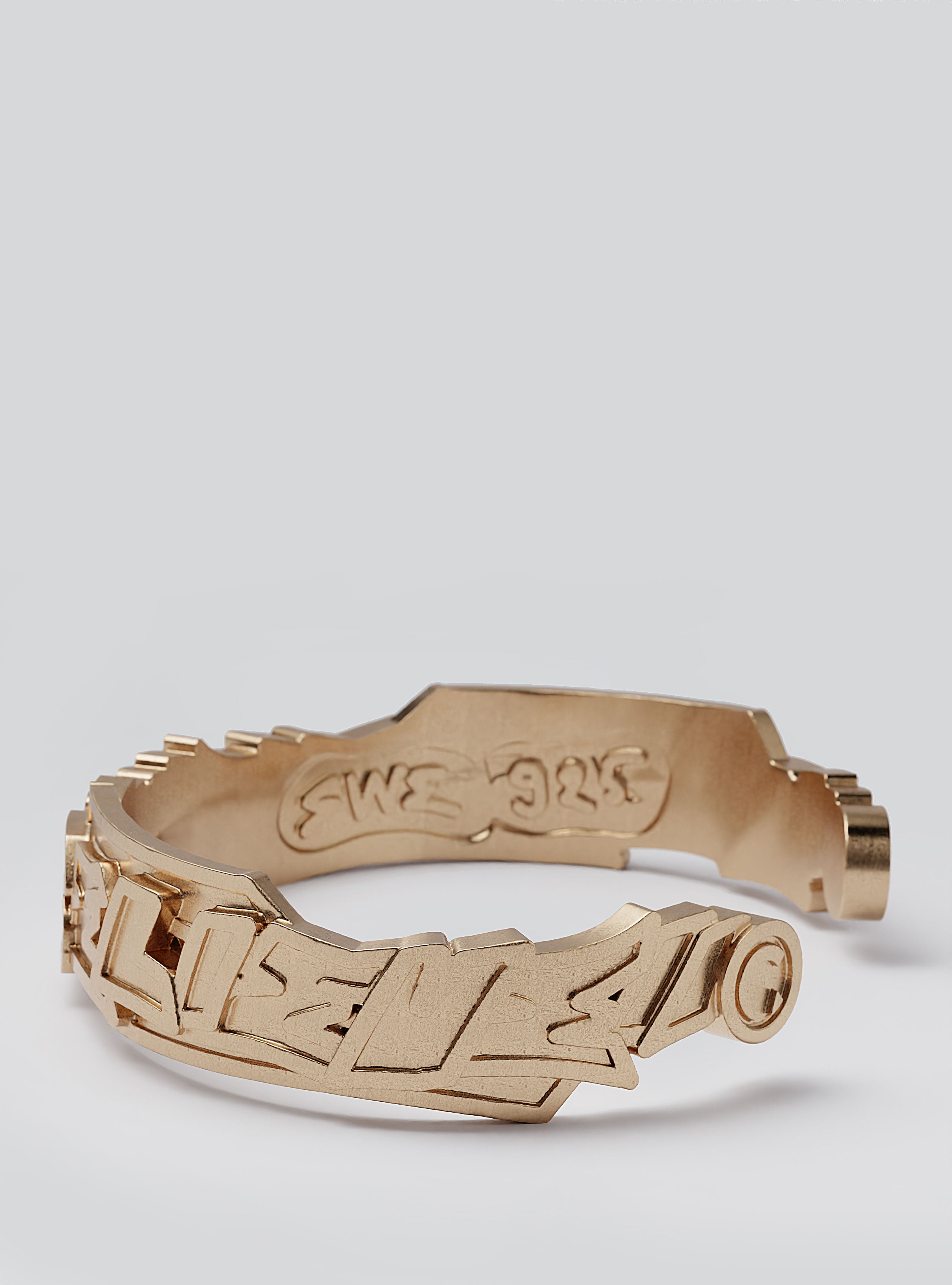 Cast Pieces gold Believe wide cuff bracelet, aesthetic and edgy handcrafted jewelry by Castpieces