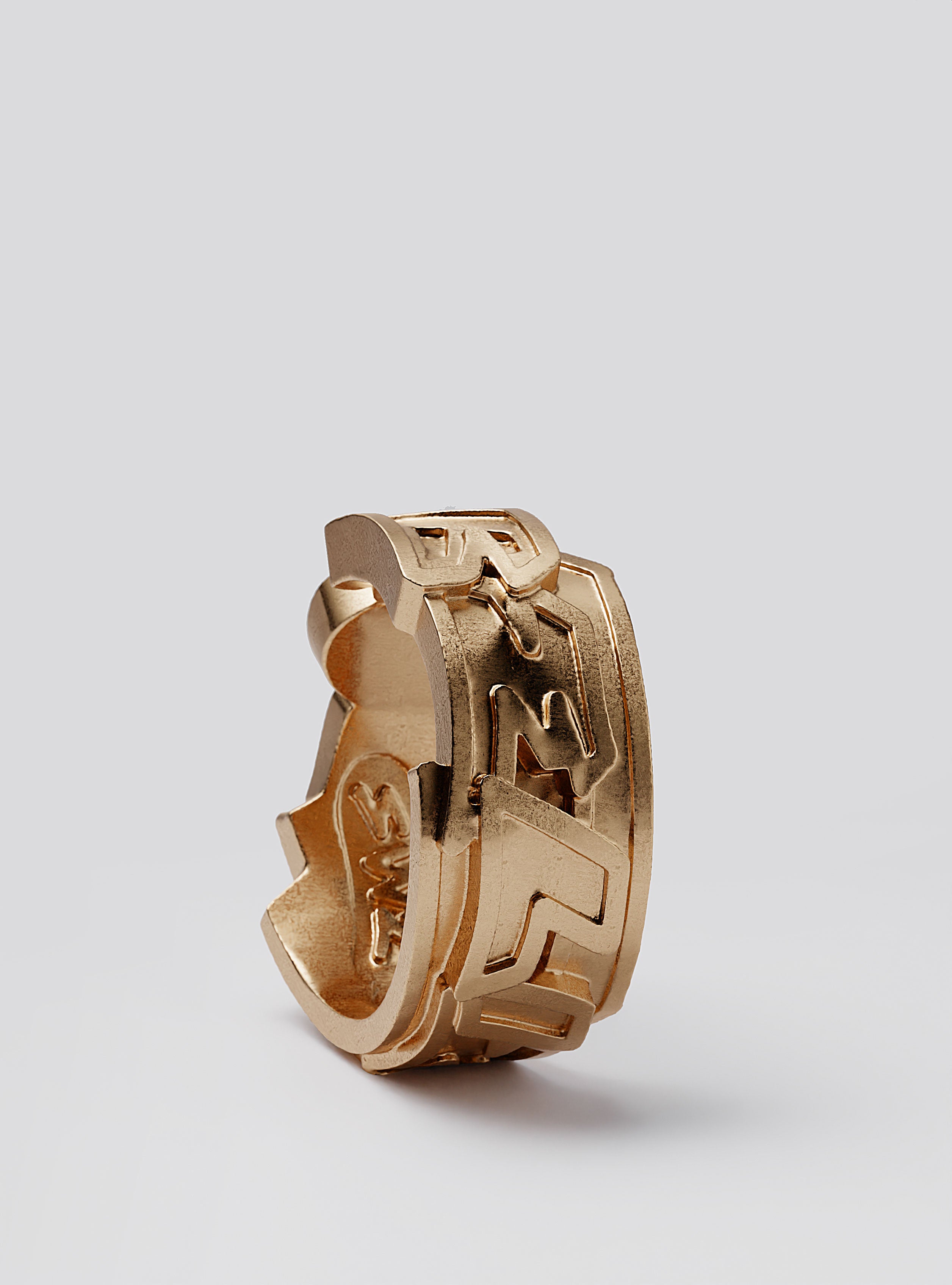 Cast Pieces gold Believe ring, wide and aesthetic, edgy handcrafted jewelry by Castpieces