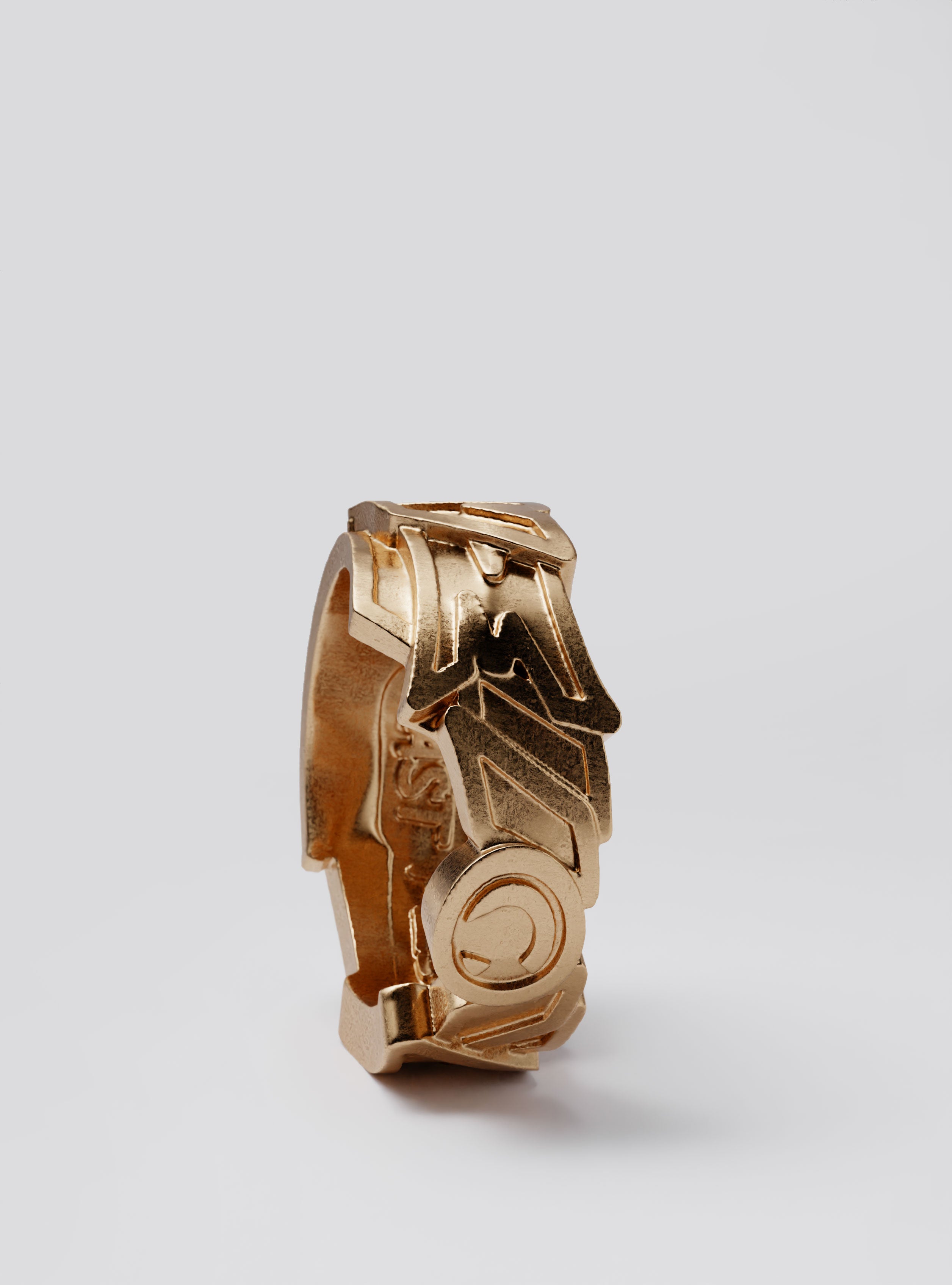 Cast Pieces gold Believe ring, wide and clean, modern urban designer jewelry by Castpieces