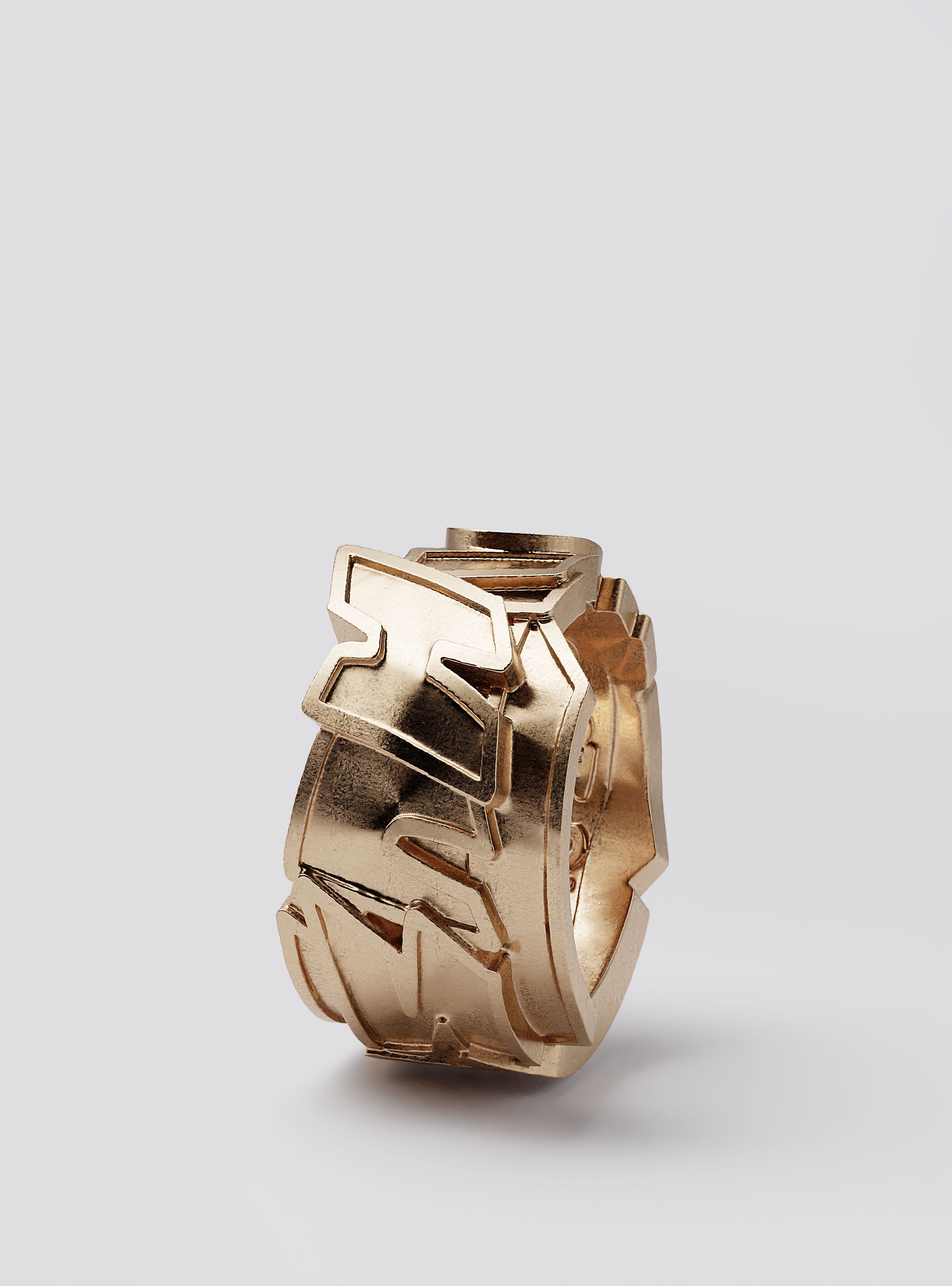 Cast Pieces gold Hustle Wide Ring, clean and modern urban designer jewelry by Castpieces