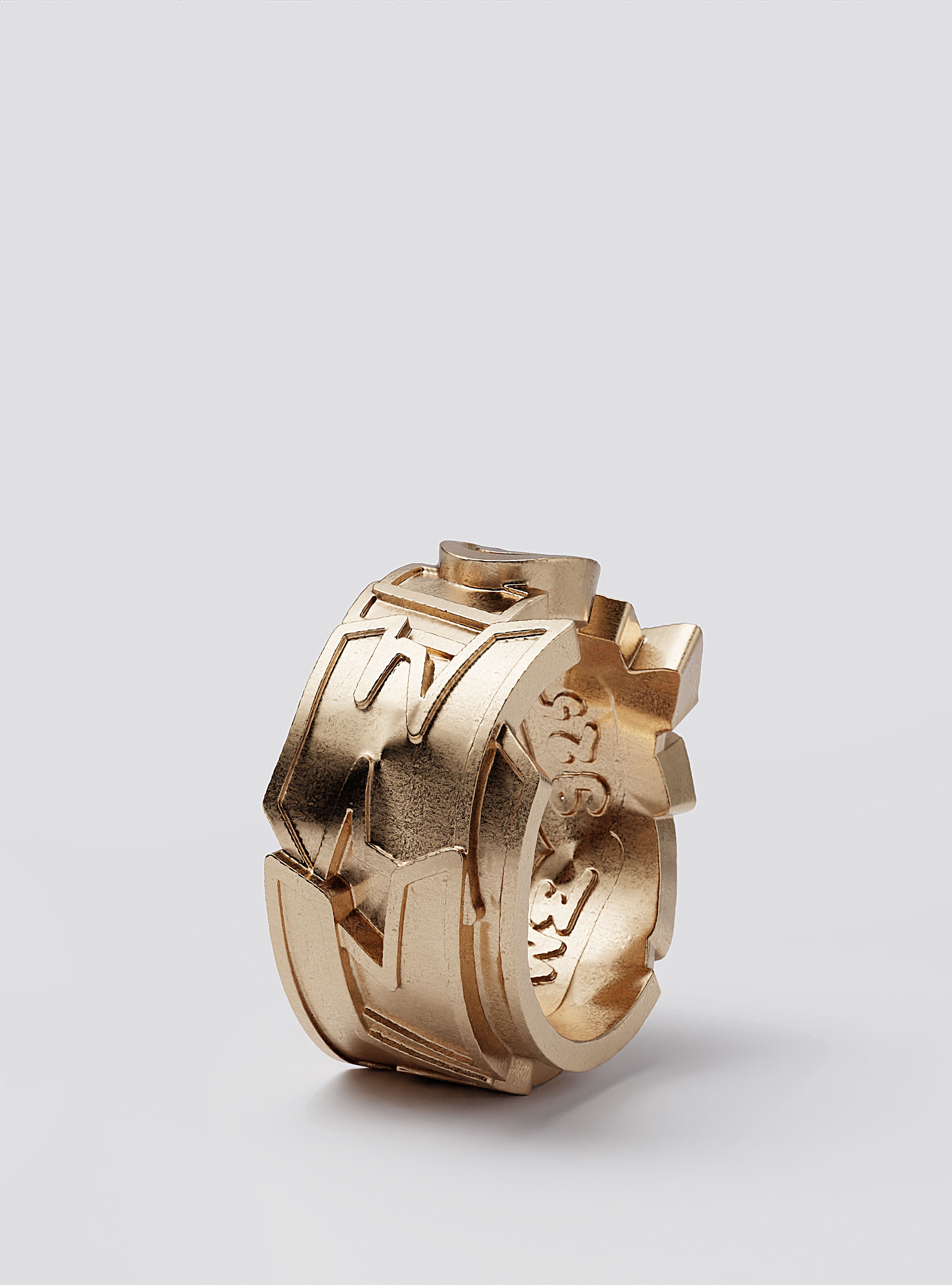 Cast Pieces gold Hustle Wide Ring, unique contemporary graffiti-inspired jewelry by Castpieces