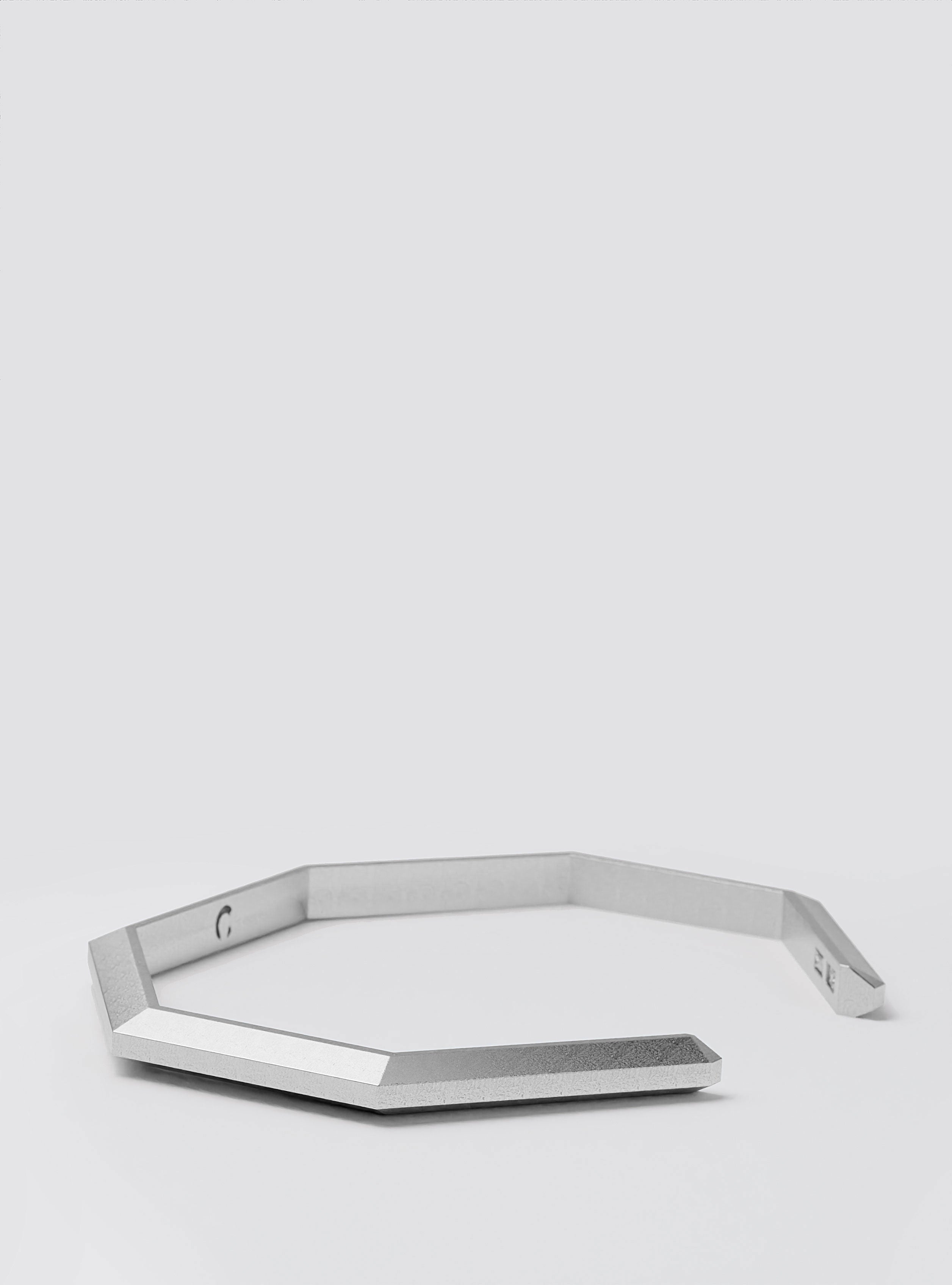 Cast Pieces silver Octa Narrow Cuff Bracelet, clean and modern urban designer jewelry by Castpieces