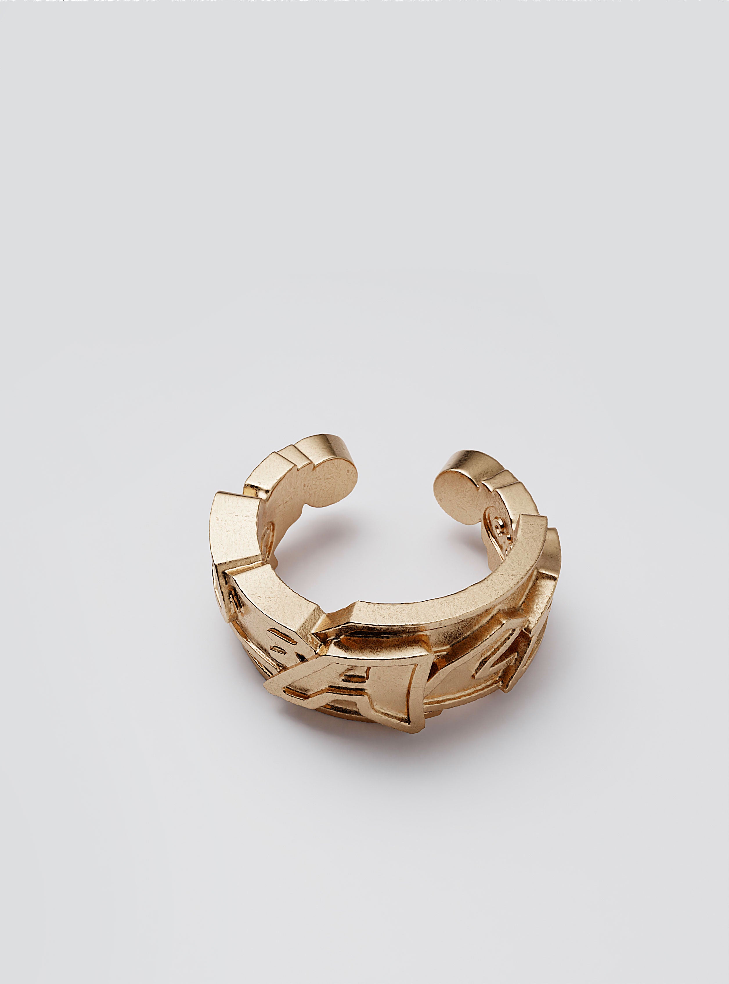 Cast Pieces gold Peace Cuff Earring, edgy chunky street-inspired jewelry by Castpieces