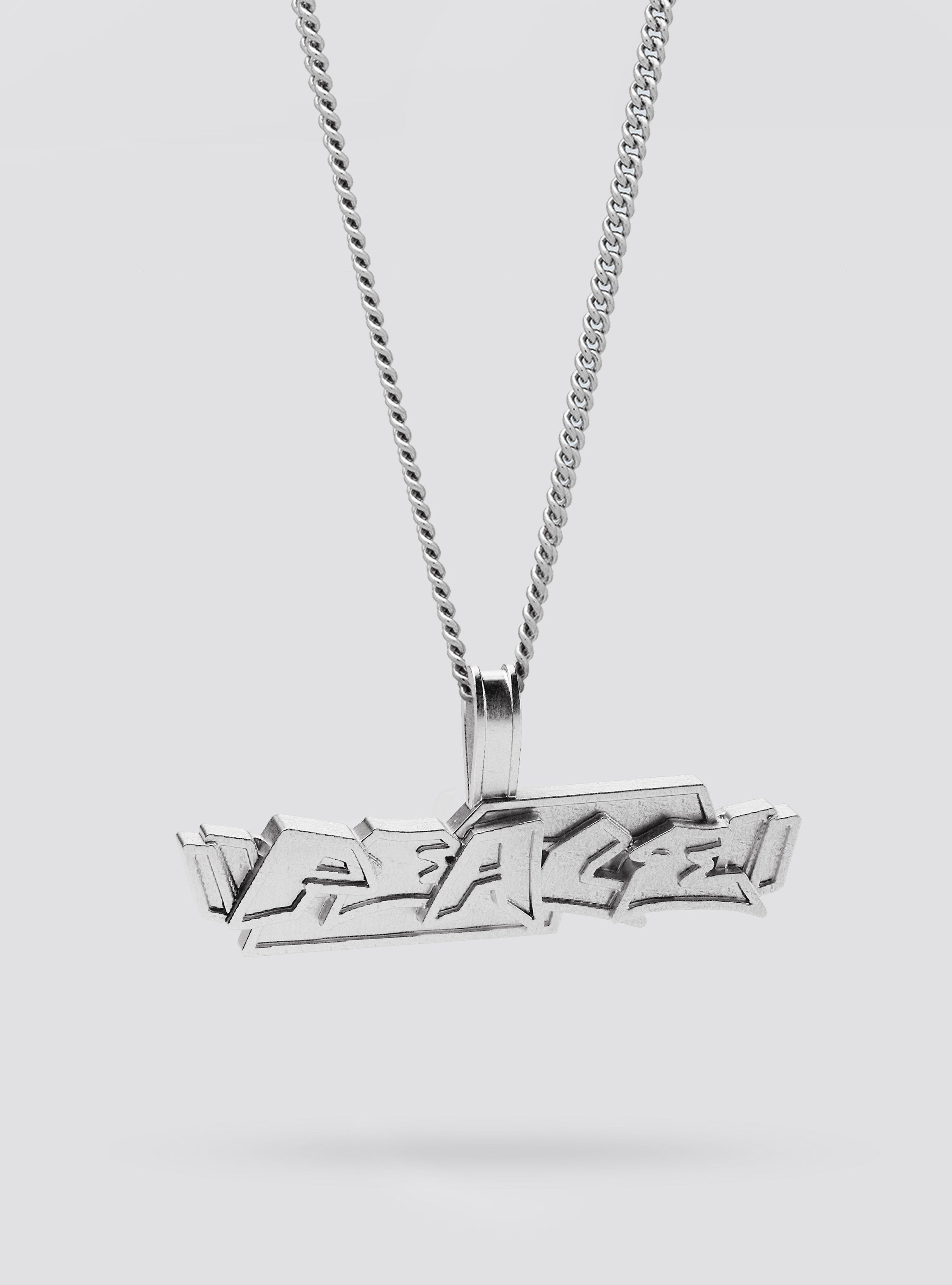 Cast Pieces silver Peace Pendant, clean and modern urban designer jewelry by Castpieces